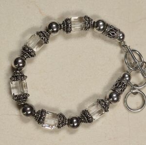 Silpada Sterling Silver Bracelet with Crystal Accents